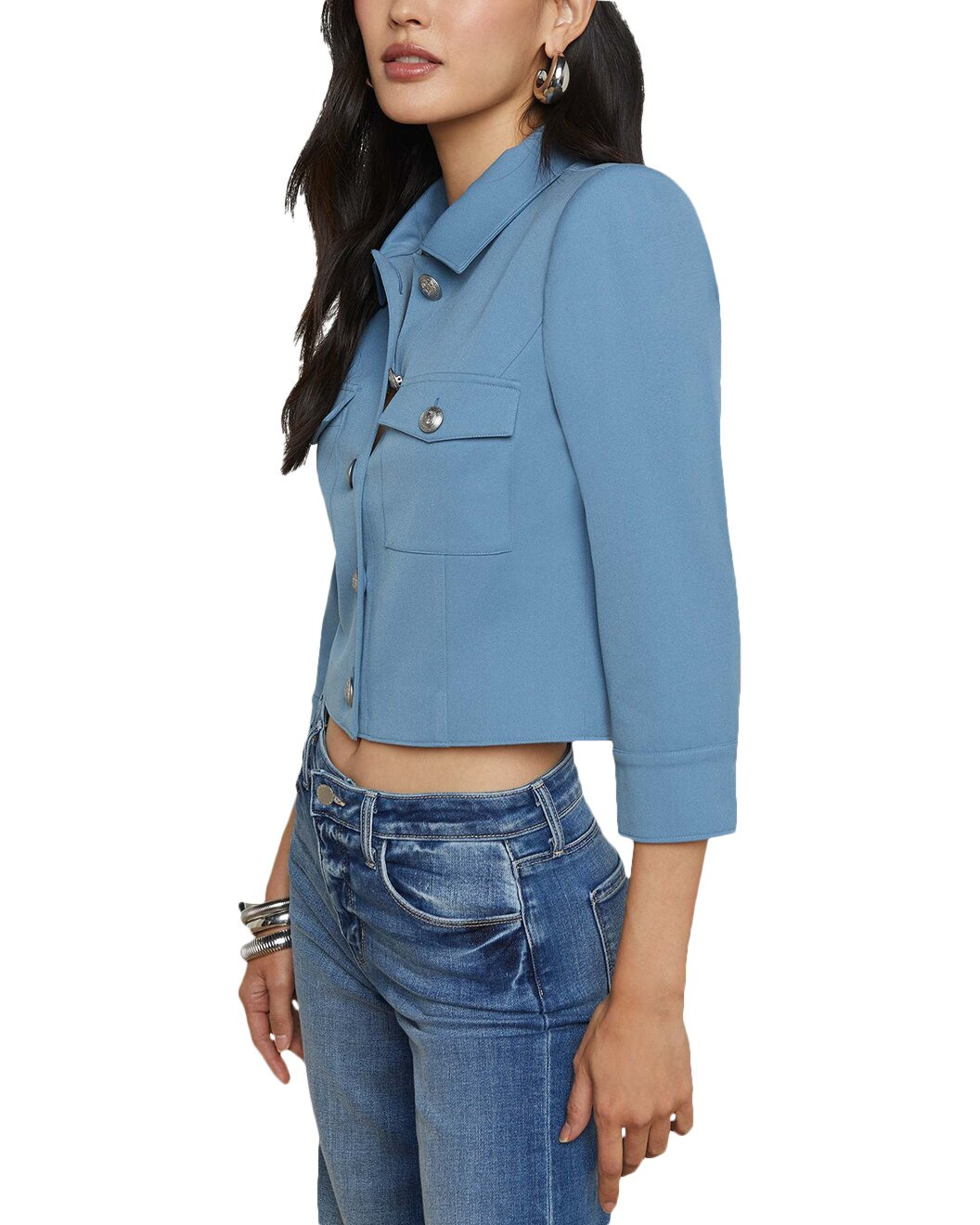L'AGENCE Kumi Cropped Fitted Jacket - 3
