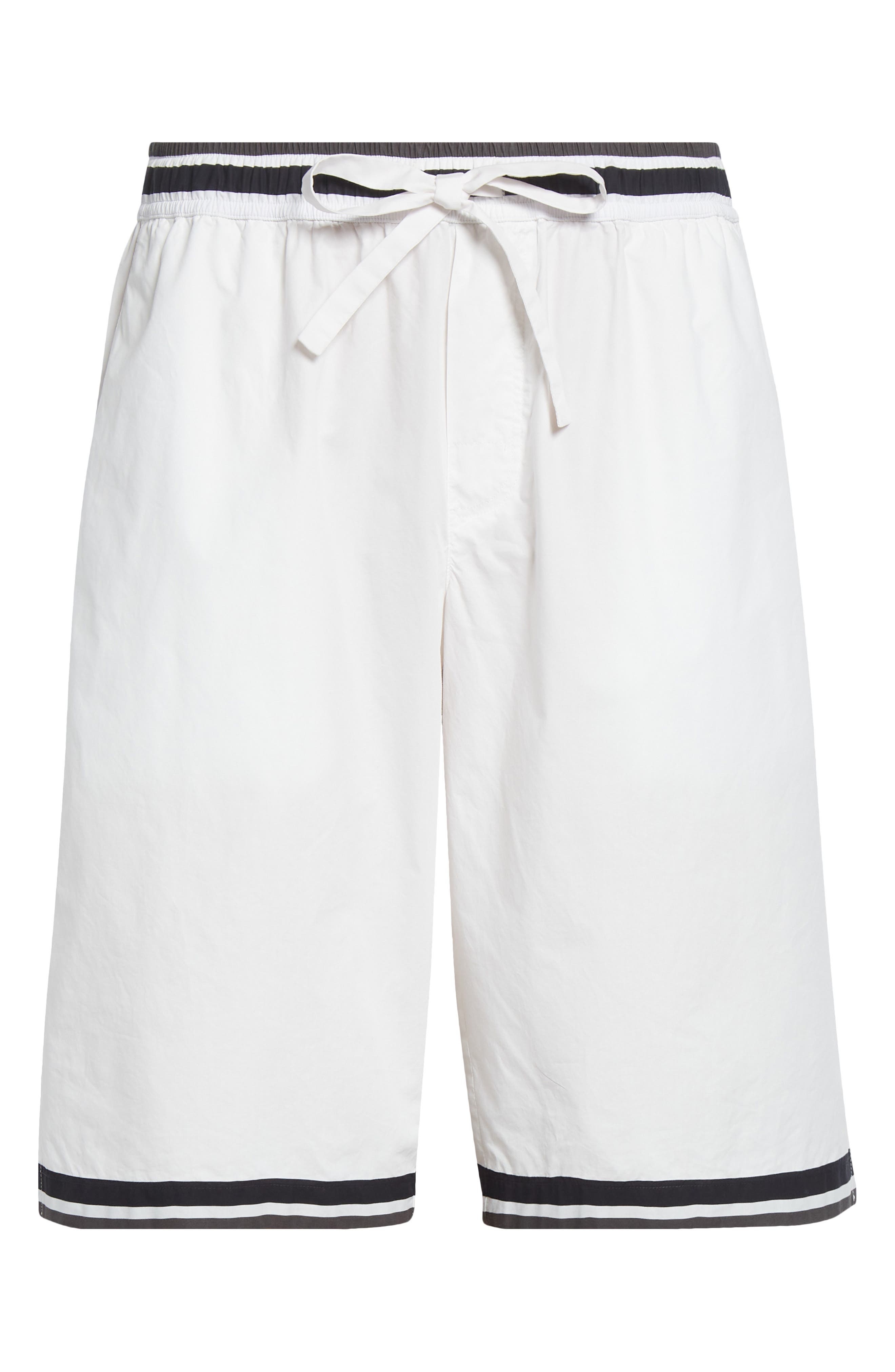 Dolce&Gabbana Majolica Print Cotton Poplin Drawstring Shorts in Hx5Dq Maiolica 3L Nero at Nordstrom - 6