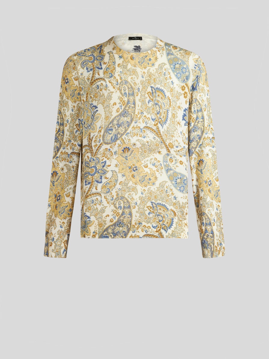 SWEATER WITH FLORAL PAISLEY PRINT - 1