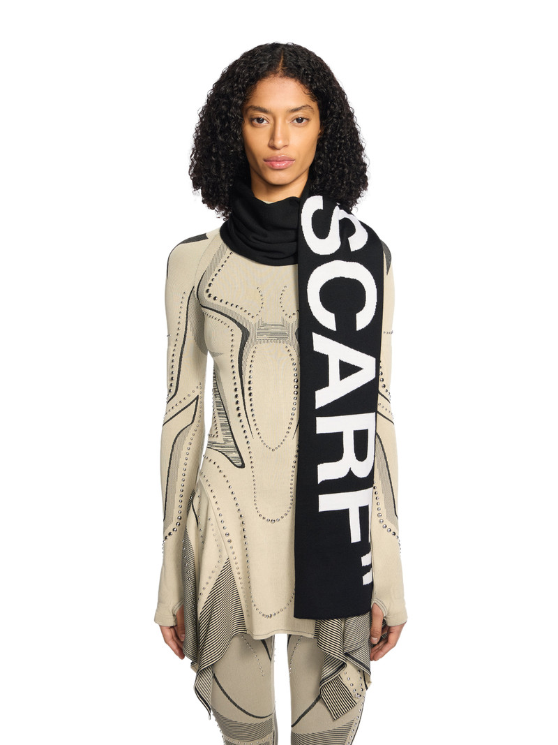 Off-White Quotes Knit Scarf outlook
