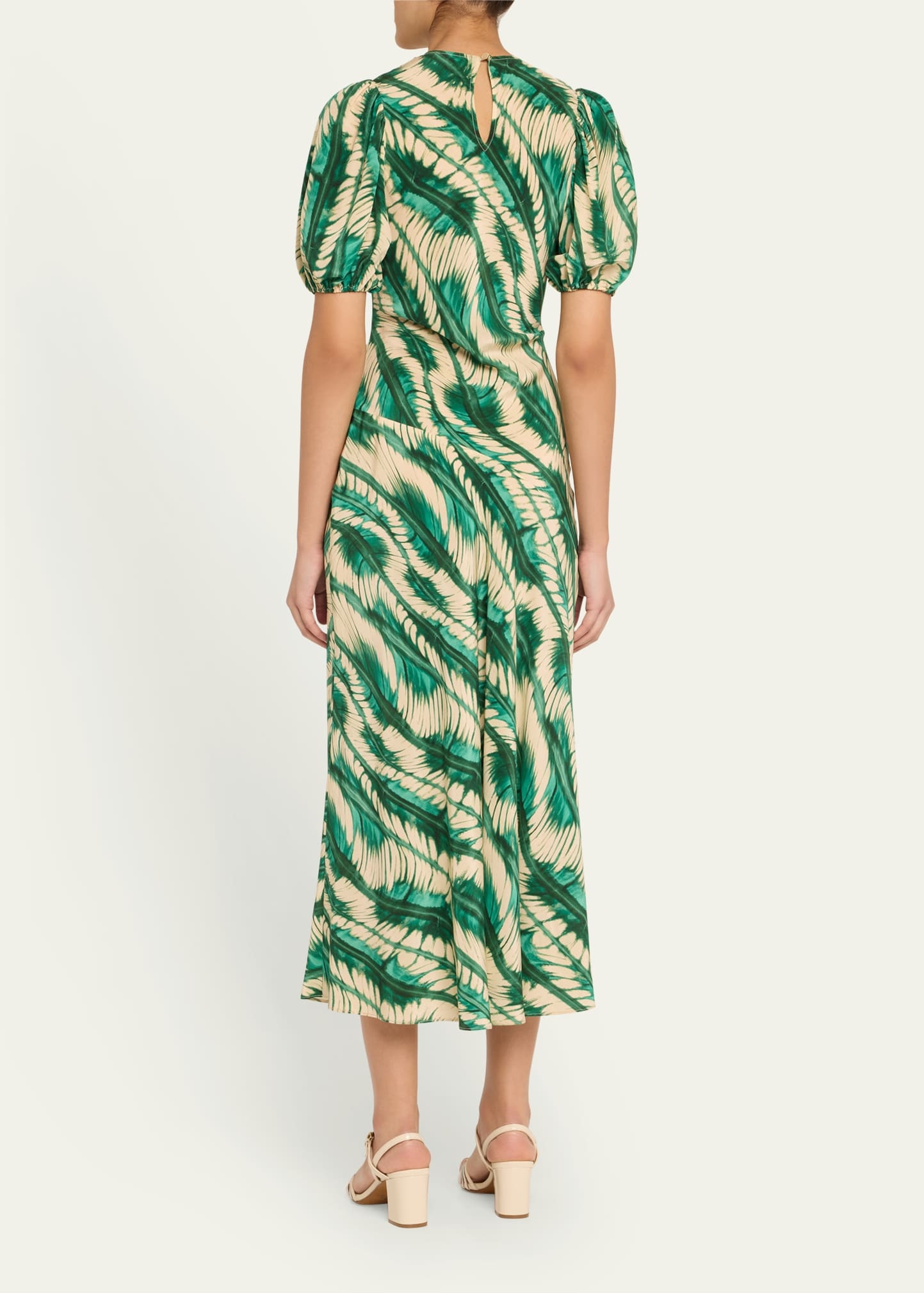 Ines Puff-Sleeve Midi Dress - 3