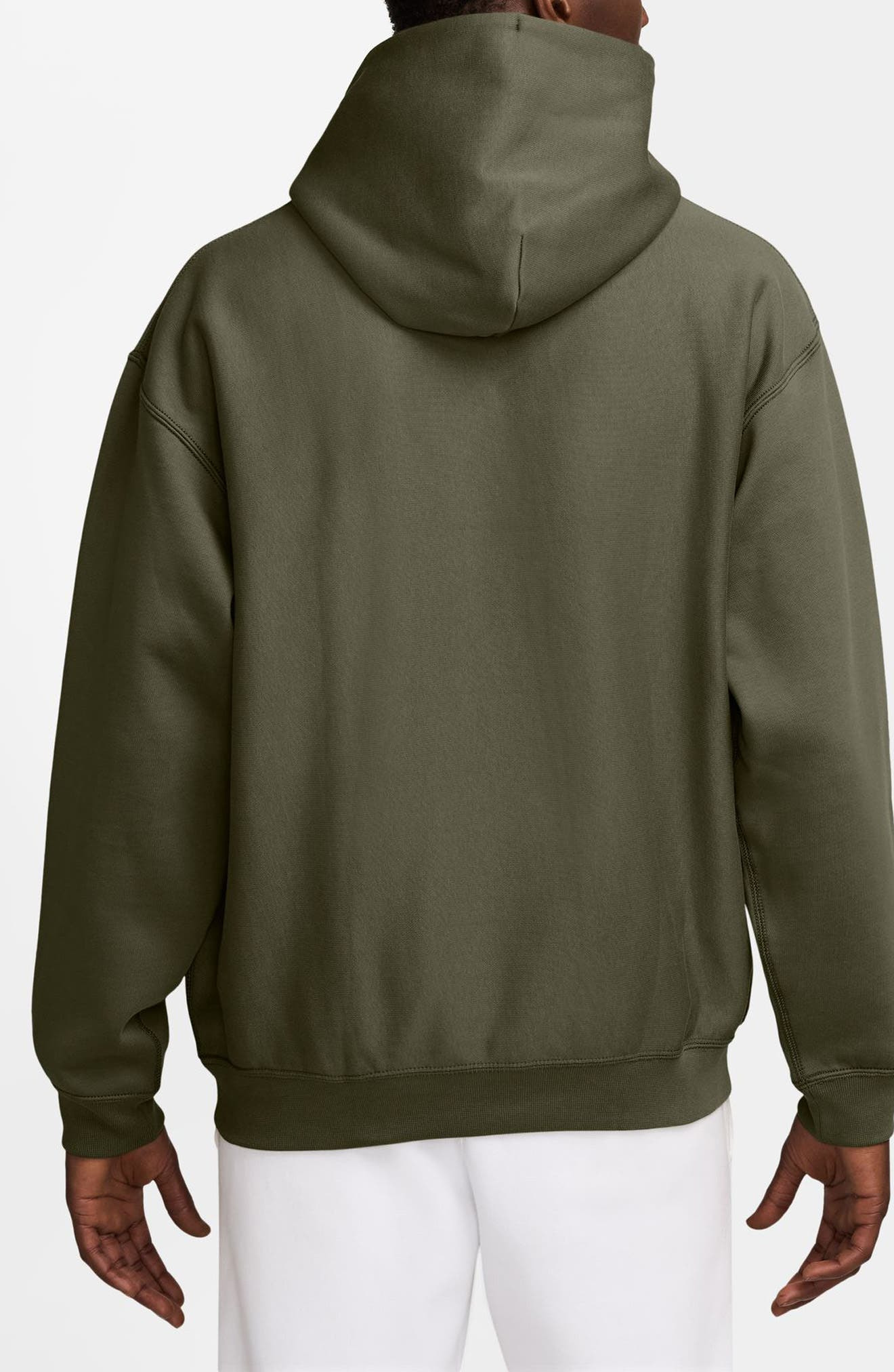 Nike Fleece Hoodie in Medium Olive/White at Nordstrom - 2