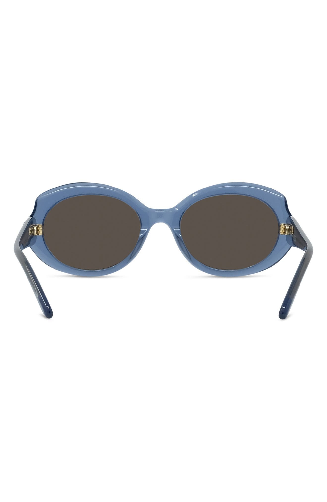 Loewe Thin Mini 54mm Oval Sunglasses in Shiny Light Blue /Brown at Nordstrom - 7