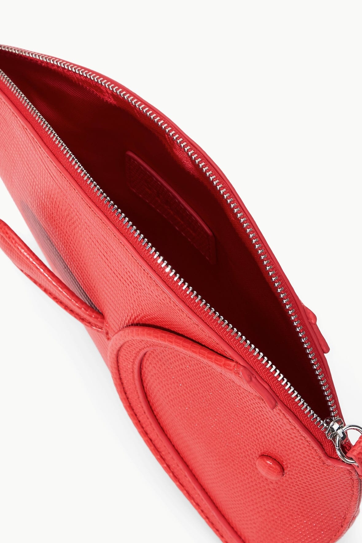 STAUD PESCE LEATHER CLUTCH RED ROSE - 4