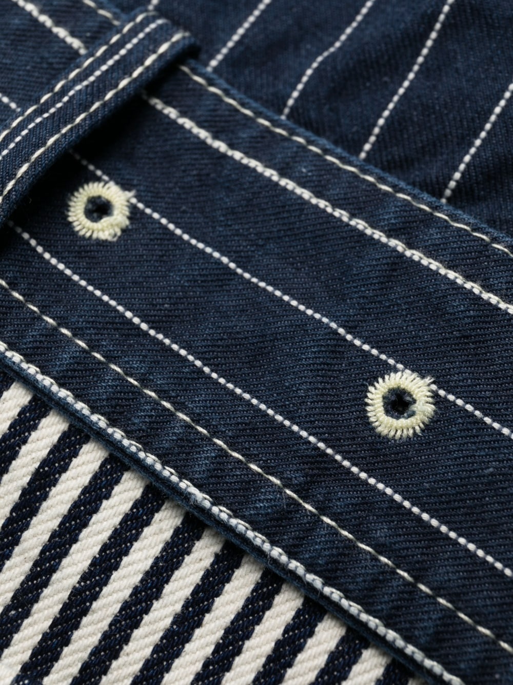 logo-patch striped denim shirtdress - 5