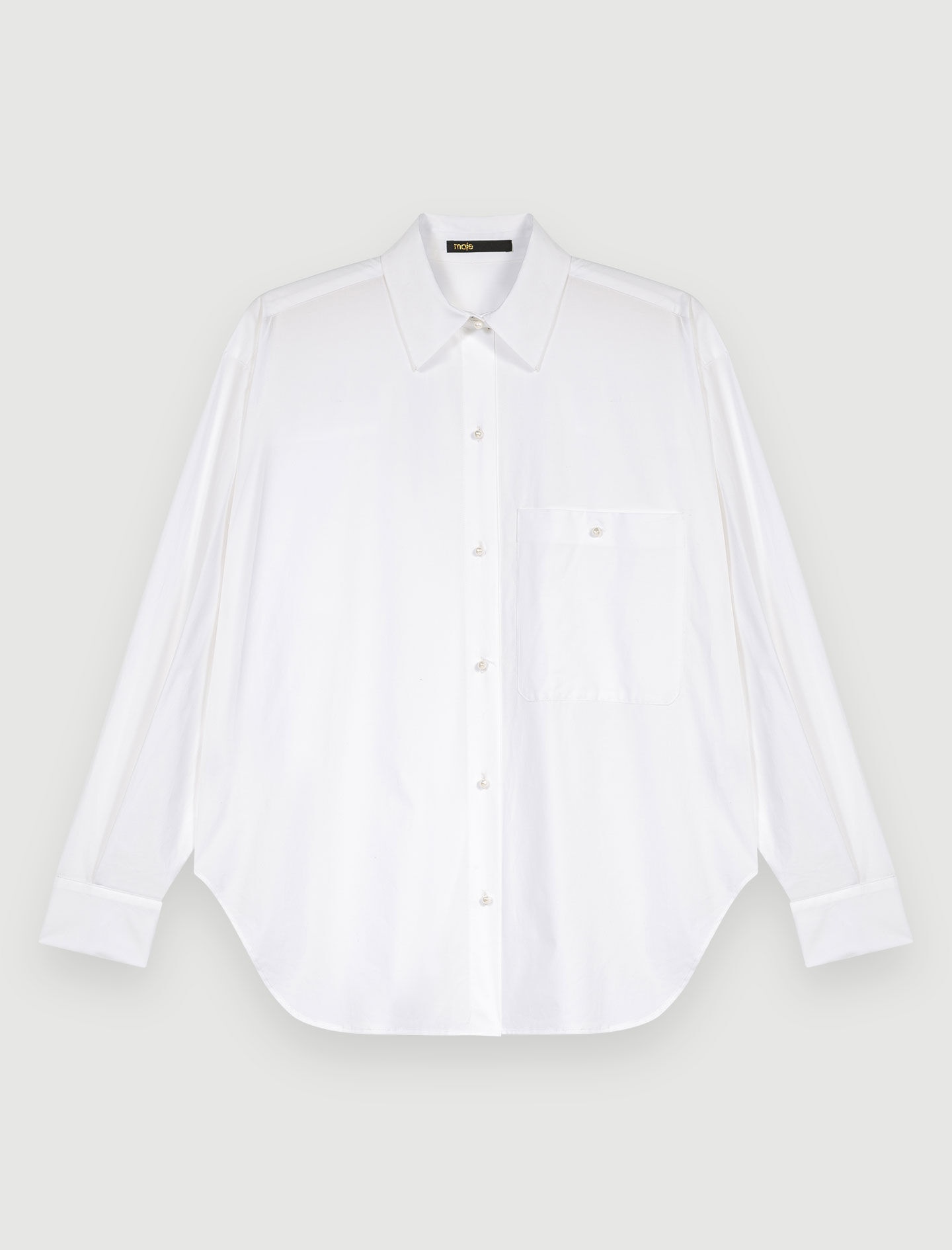 White cotton poplin shirt - 1