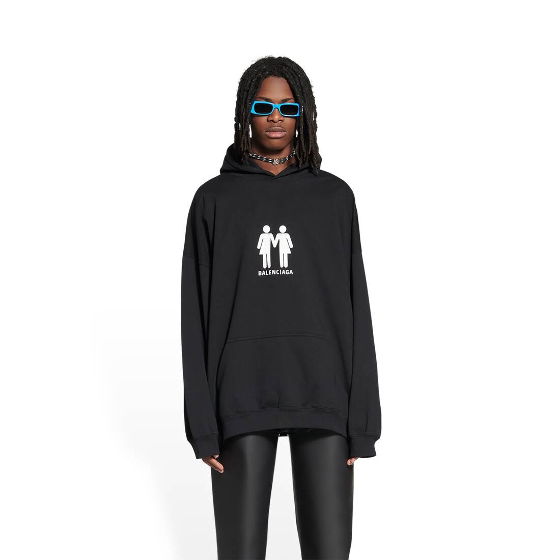 Men's Pride 22 Hoodie Boxy Fit in Black - 5