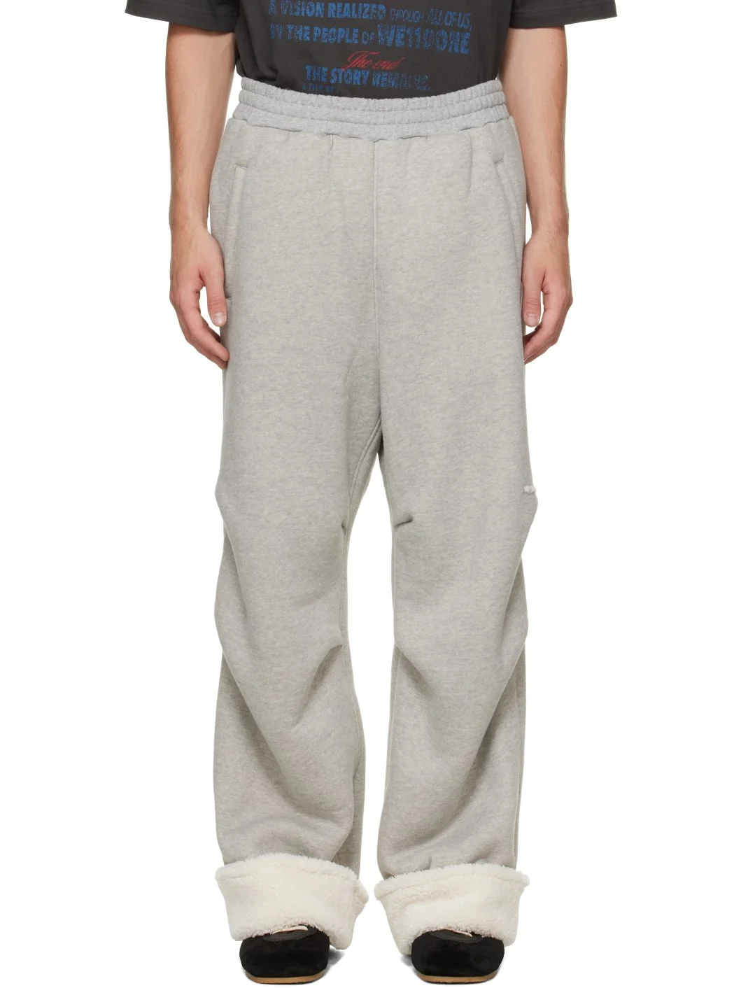Gray Sherpa Fleece Sweatpants - 1
