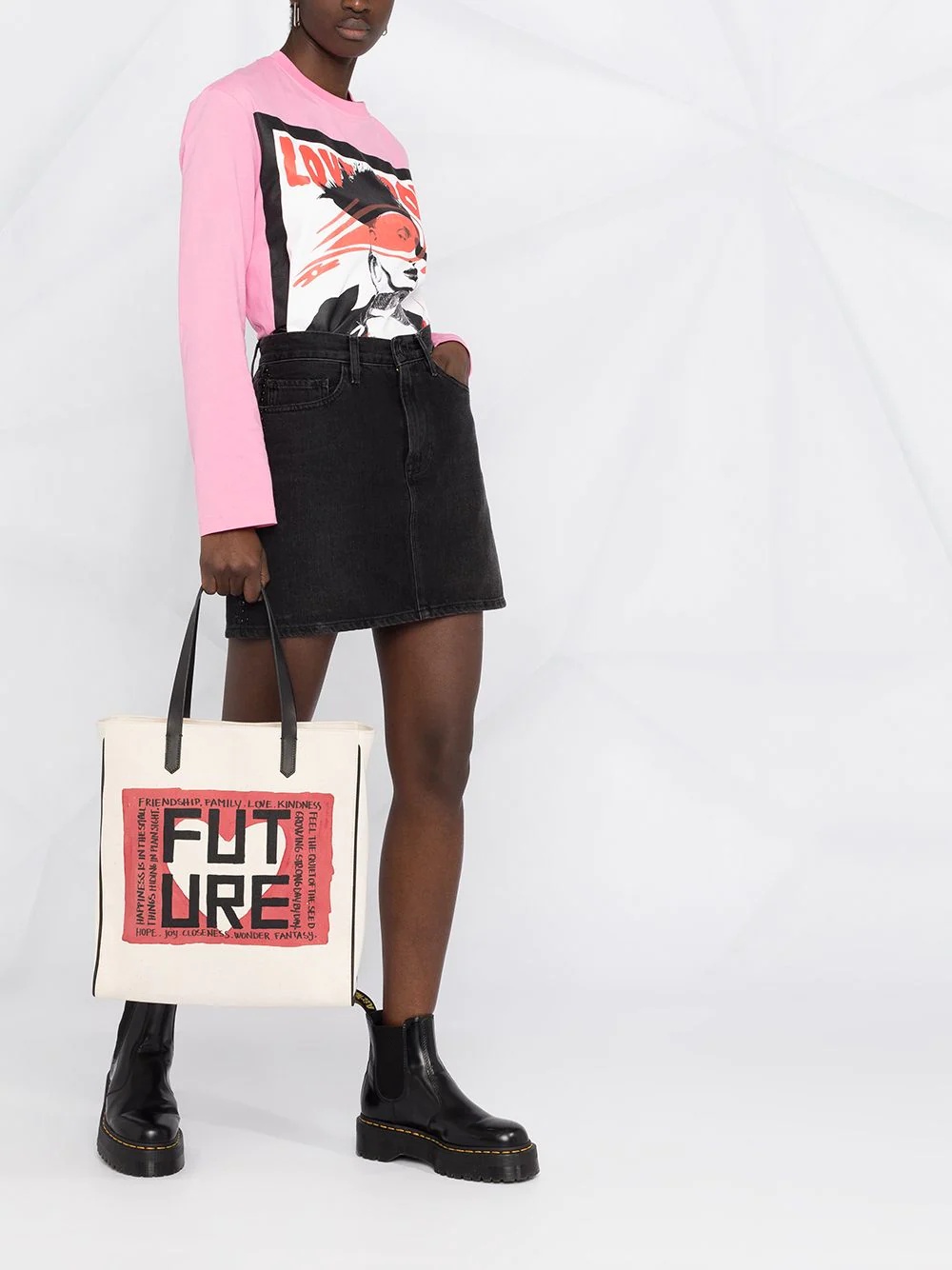 Future-print canvas shopper tote - 2