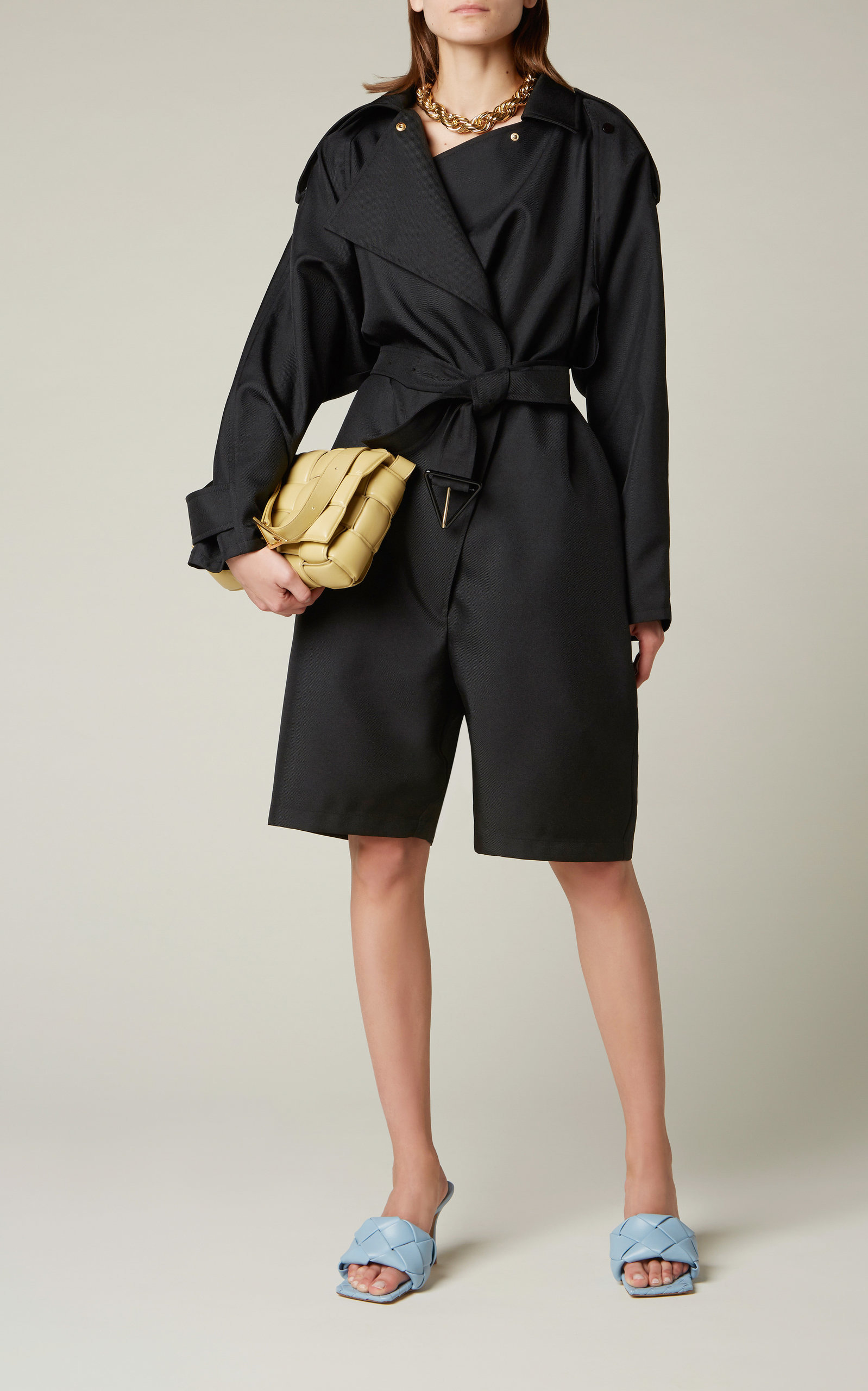 Belted Gabardine Jumpsuit black - 2