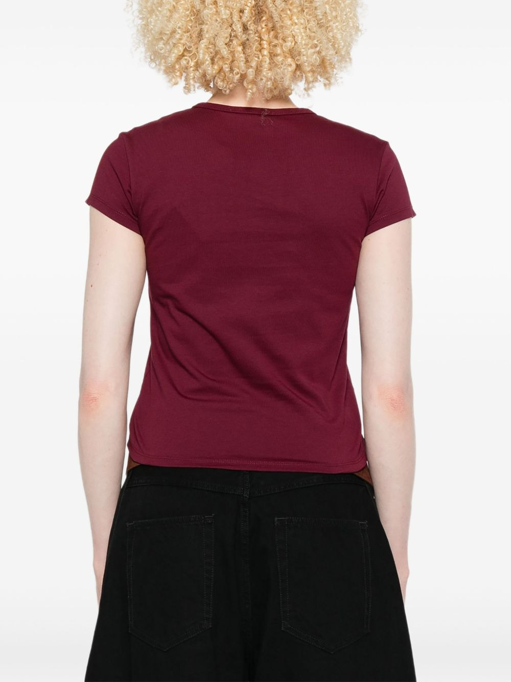 logo-embroidered cotton T-shirt - 4