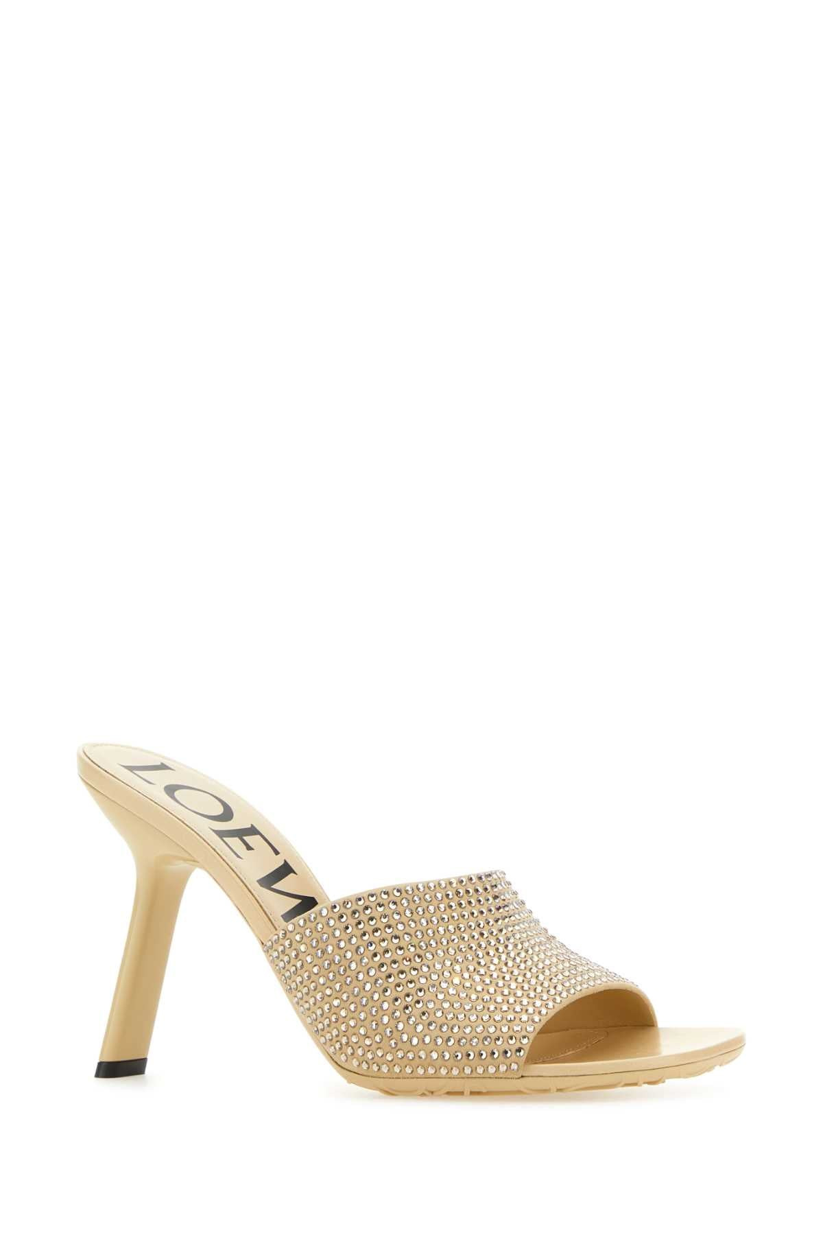 Loewe Women Beige Suede Petal Mules - 2