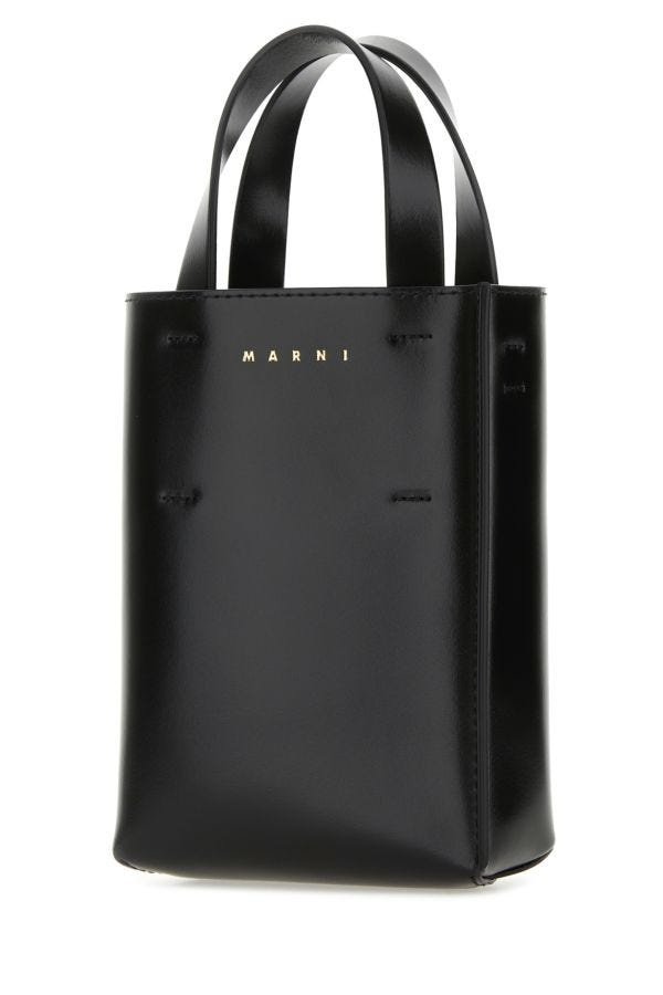 Marni Woman Black Leather Nano Museo Handbag - 2