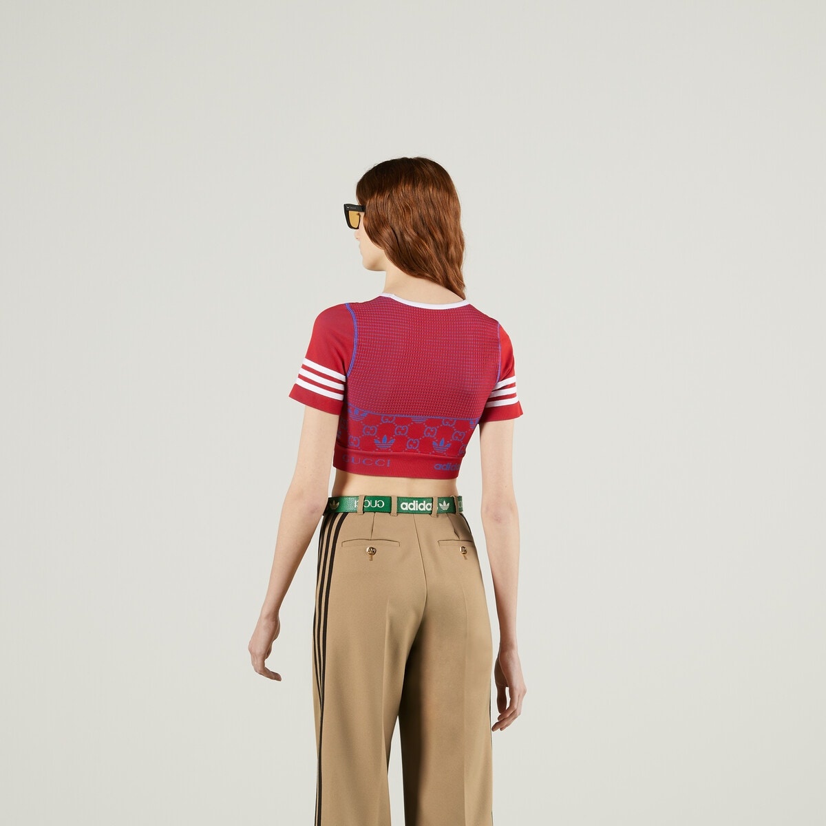 adidas x Gucci jersey cropped top - 6