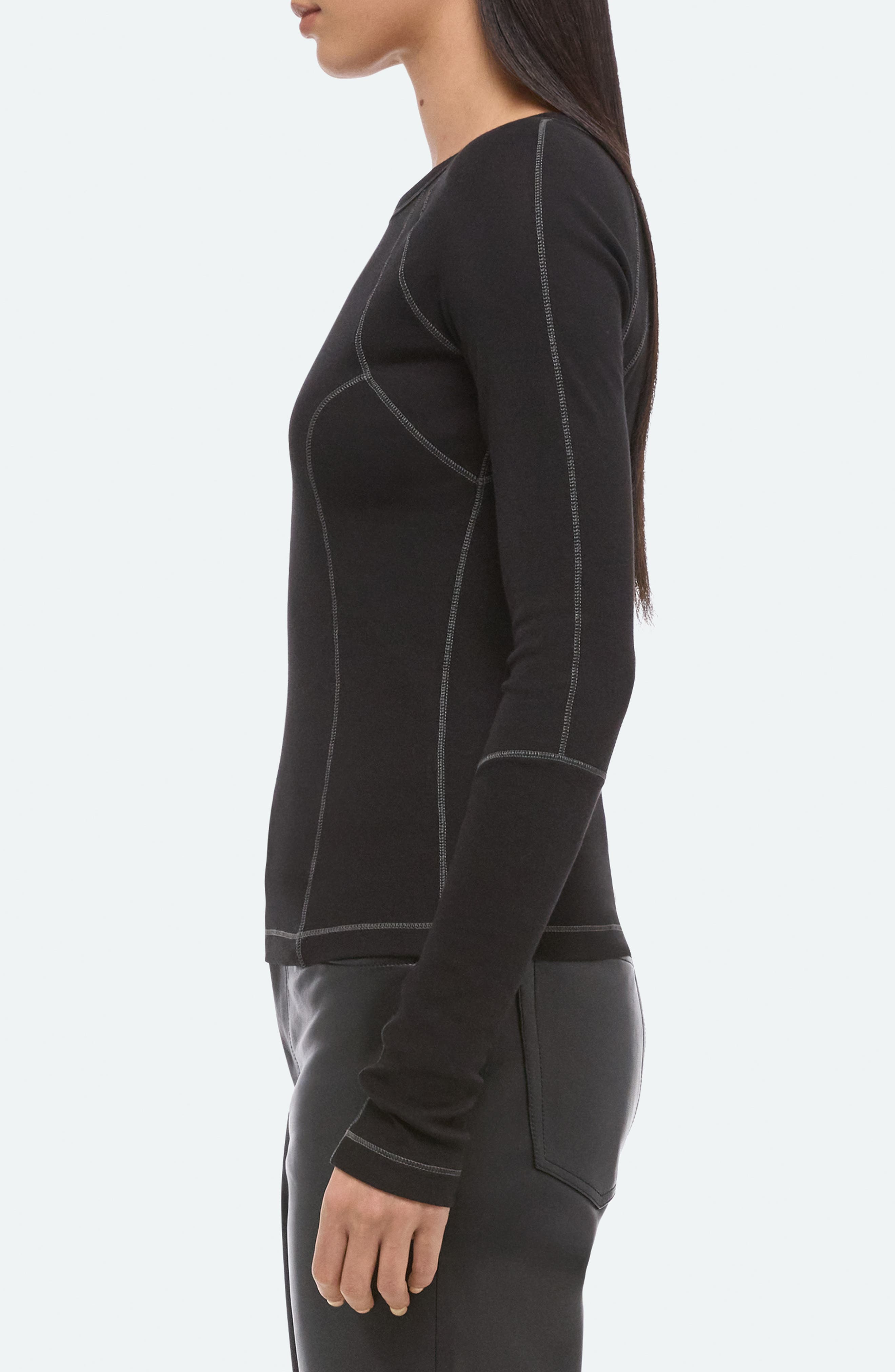Helmut Lang BMX Raglan Top in Black at Nordstrom - 3