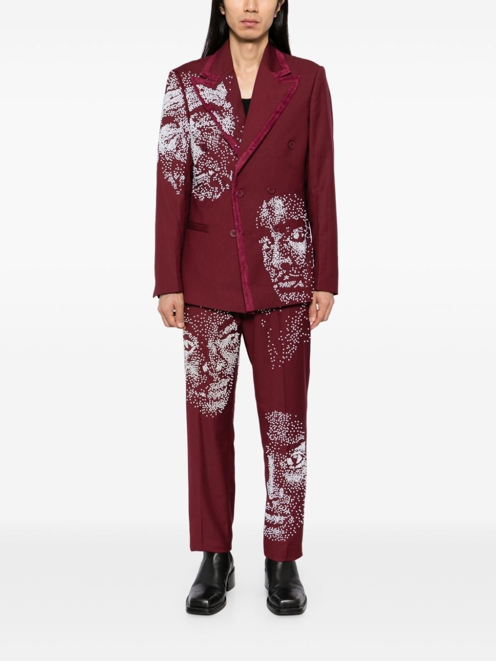 embellished-faces trousers - 2