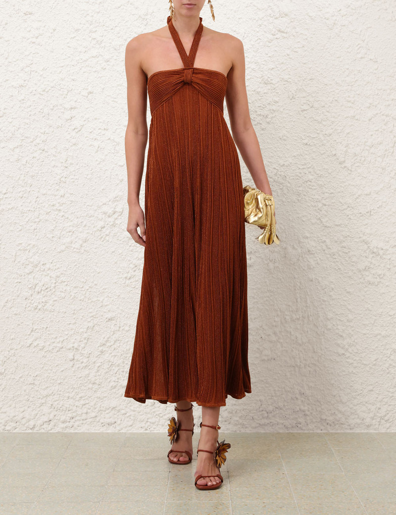 Zimmermann INDRA METALLIC HALTER DRESS outlook
