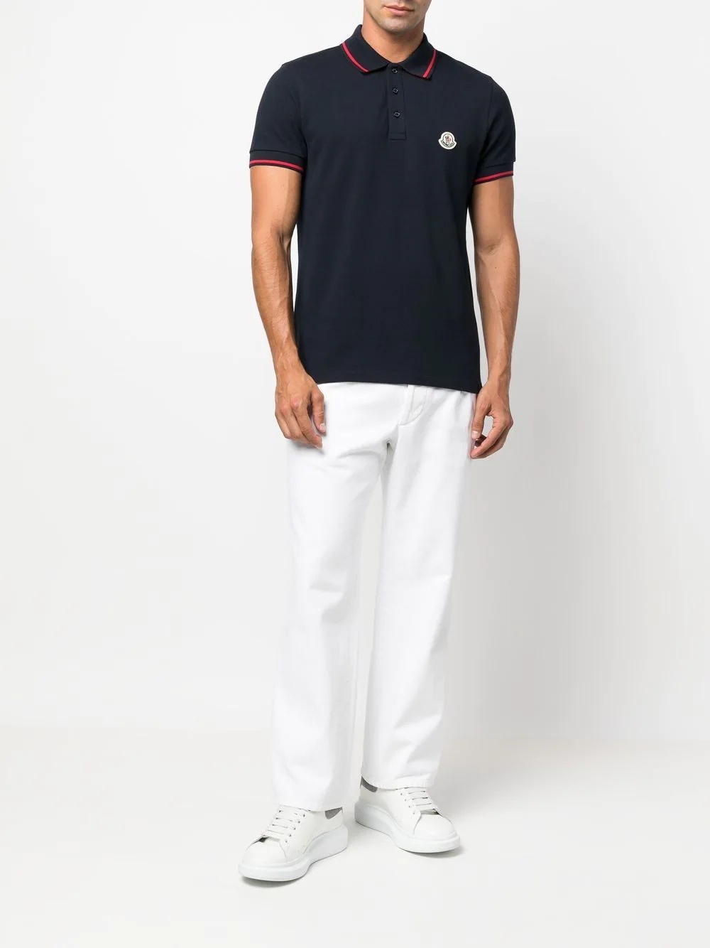 logo-patch polo shirt - 2