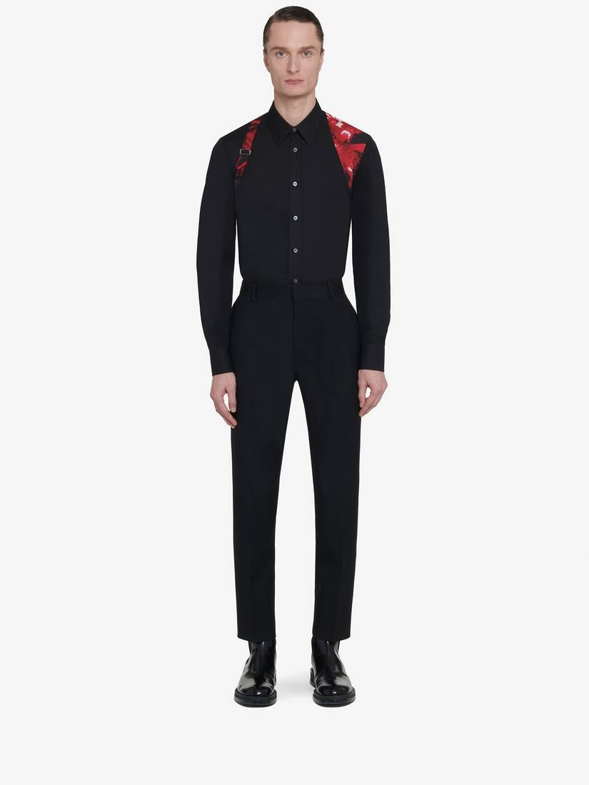 Men's Wax Flower Harness Shirt in Black - 3