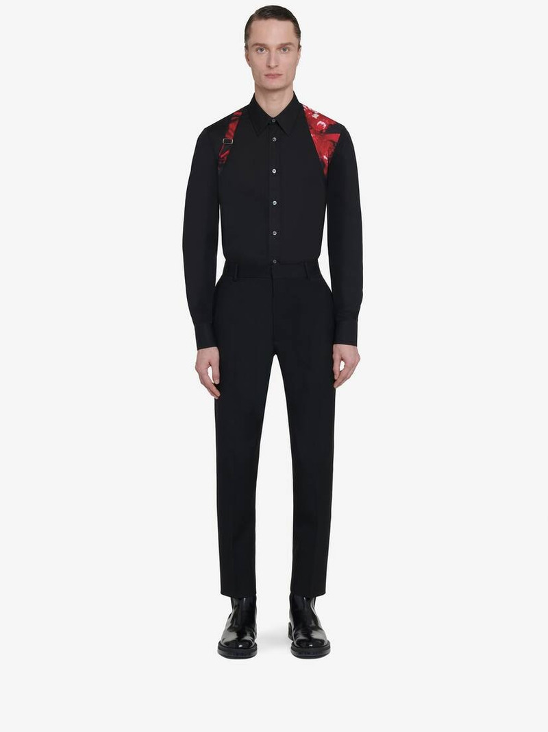 Men's Wax Flower Harness Shirt in Black 3