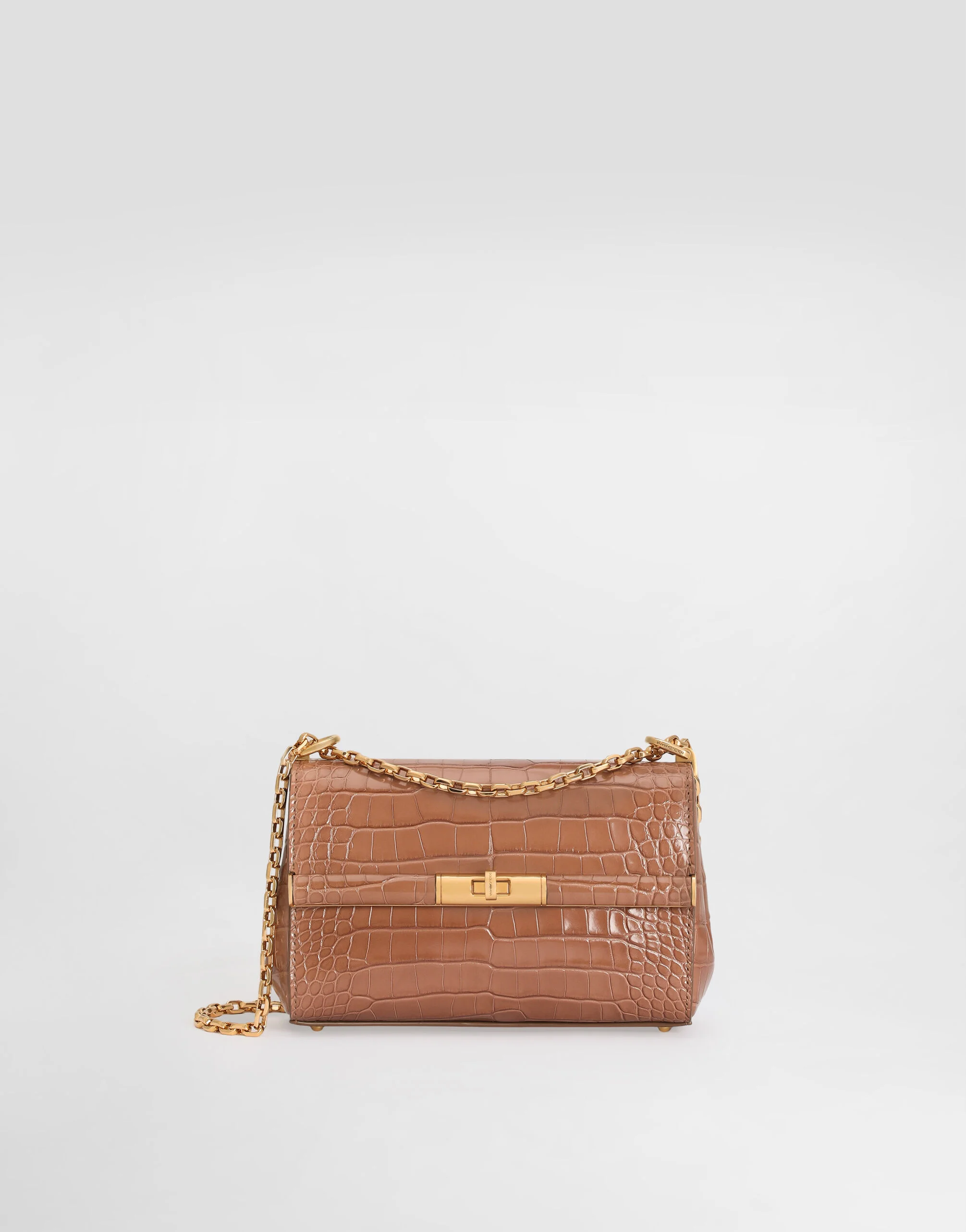 Marlene city mini shoulder bag in polished alligator - 1