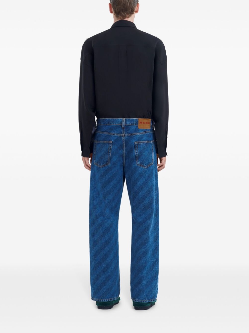 diagonal-stripes jeans - 4