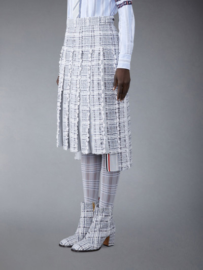 Thom Browne Prince of Wales Chenille Tweed Wave Classic Pleated Skirt outlook