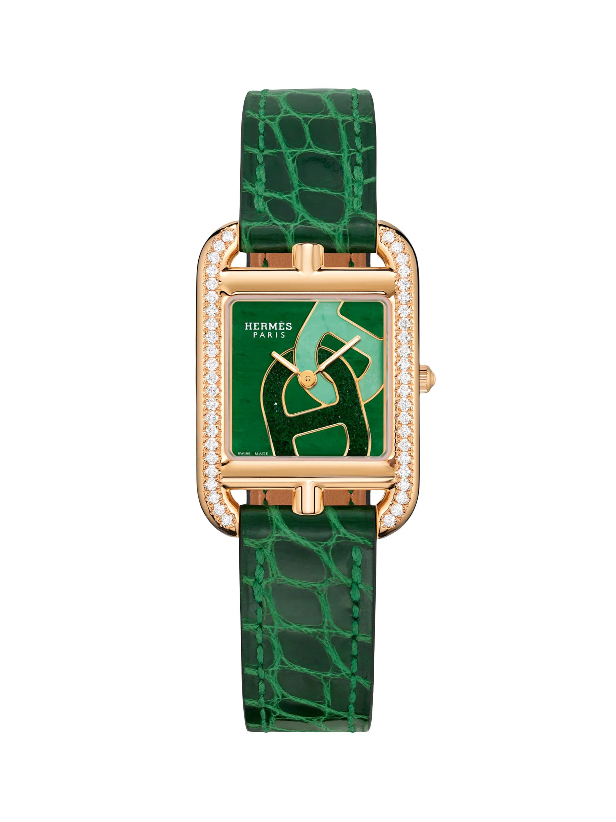 Women's Cape Cod Anchor Chain 18K Rose Gold, Nephrite Jade & Alligator-Strap Watch/31MM - Rose Gold - 1