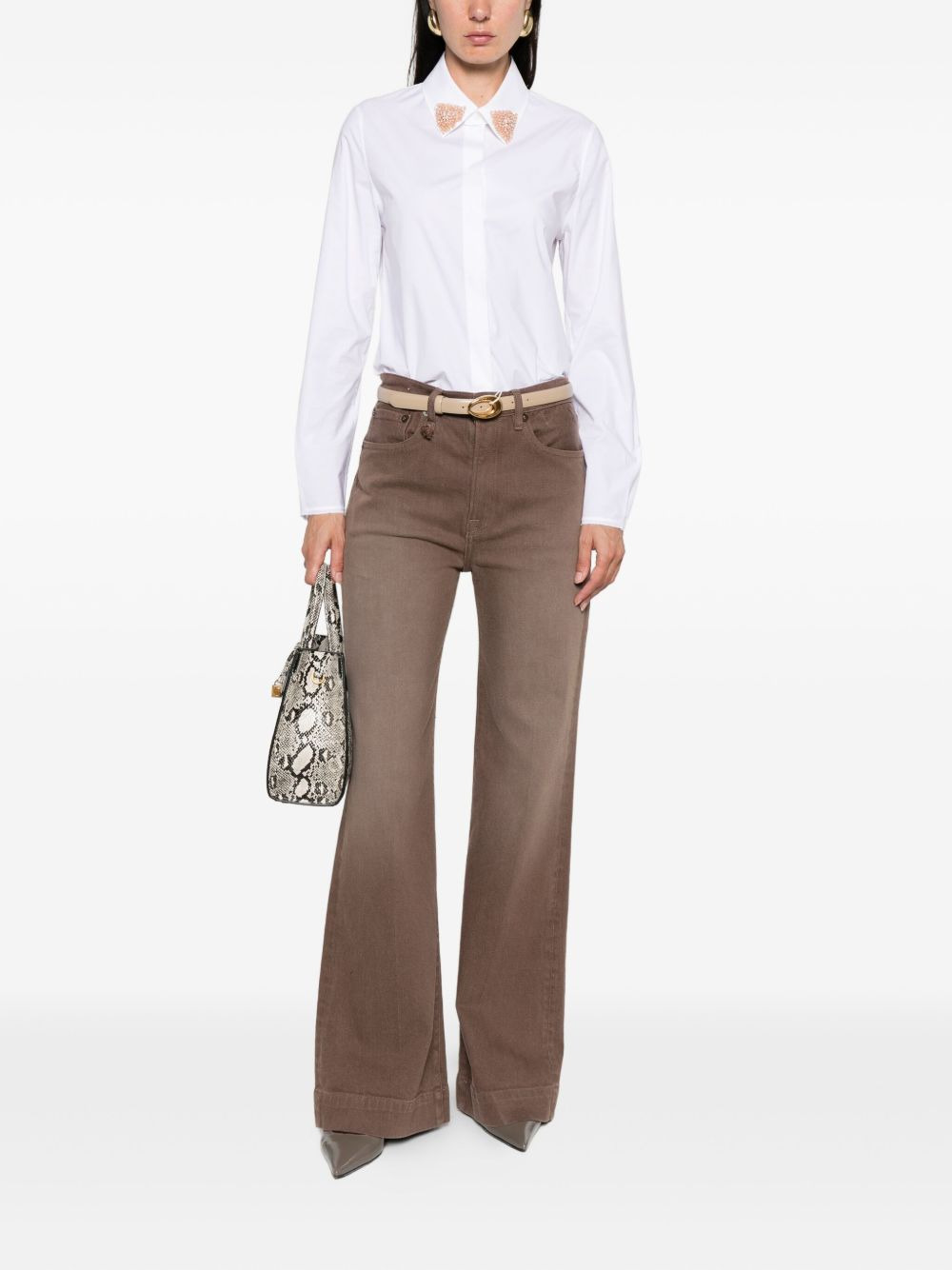 embellished-collar shirt - 2