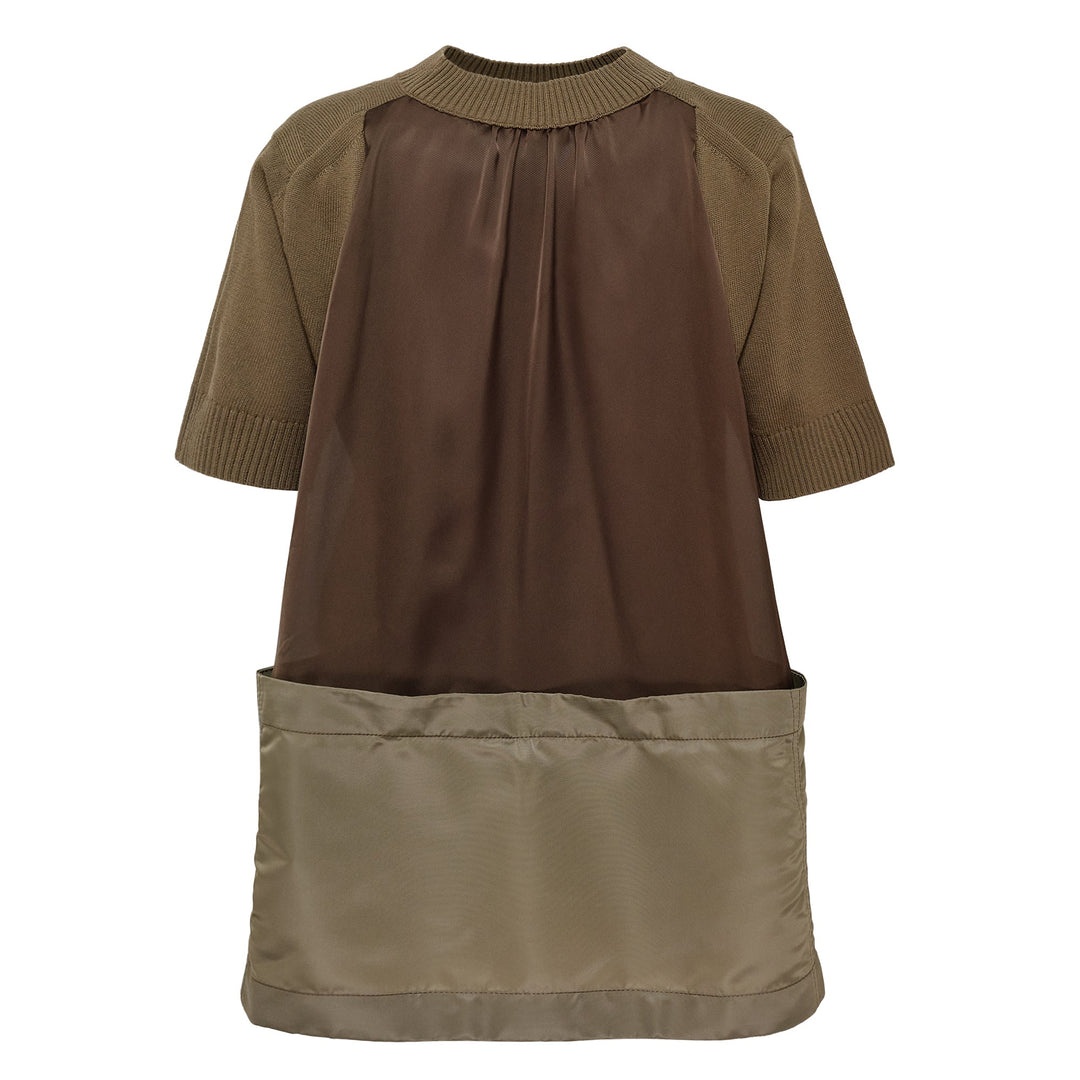 トップス Sacai Nylon Twill Knit Pullover Sacai Nylon Twill X Knit Pullover In Multi | ModeSens