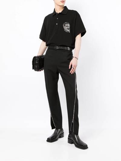 Alexander McQueen skull-patch short-sleeved polo shirt outlook