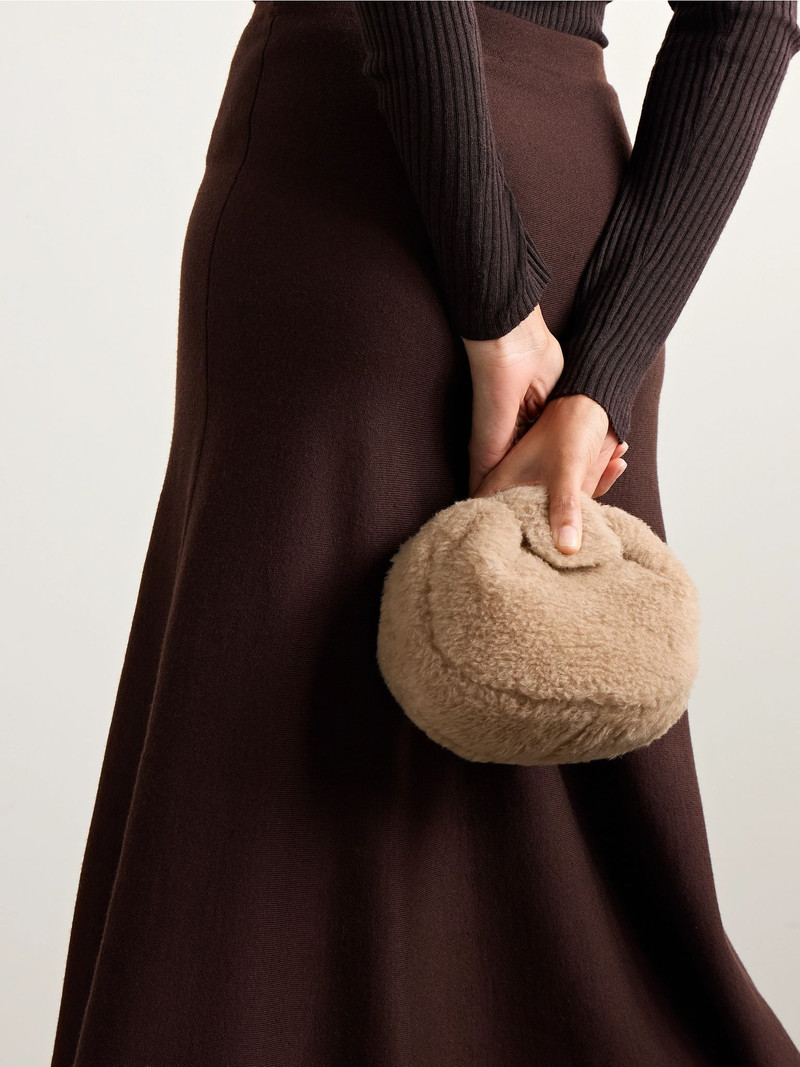 GABRIELA HEARST Soft Demi wool, silk and cashmere-blend clutch Camel outlook