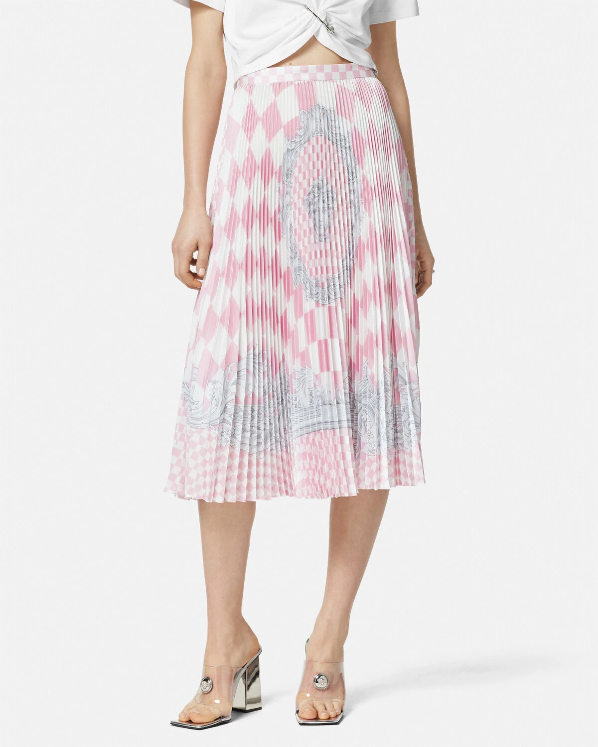 Medusa Contrasto Pleated Midi Skirt - 4