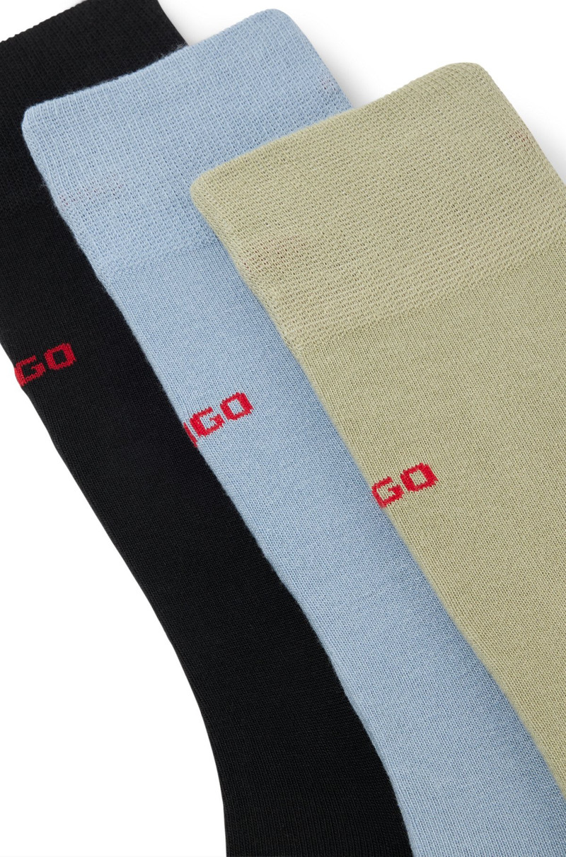 HUGO THREE-PACK OF REGULAR-LENGTH SOCKS WITH LOGO DETAILS outlook