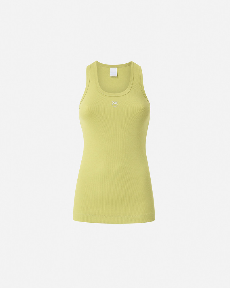 RIBBED TANK TOP WITH BIRD LOGO - 1