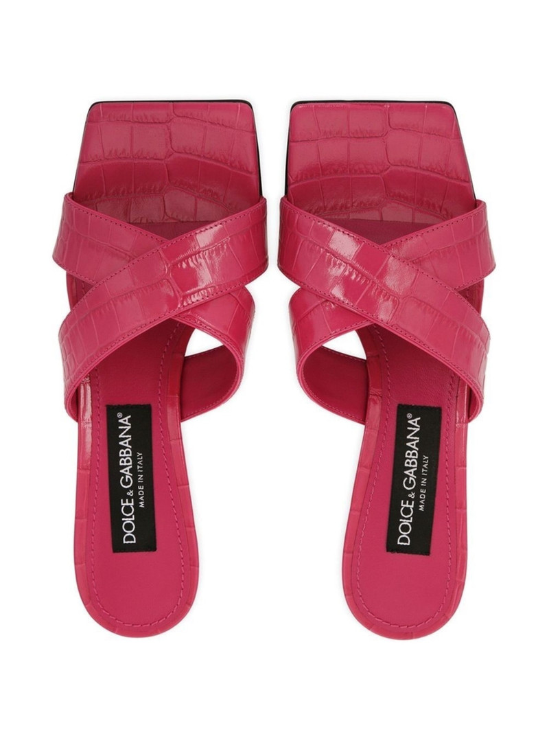 DG Pop crocodile-embossed mules 4