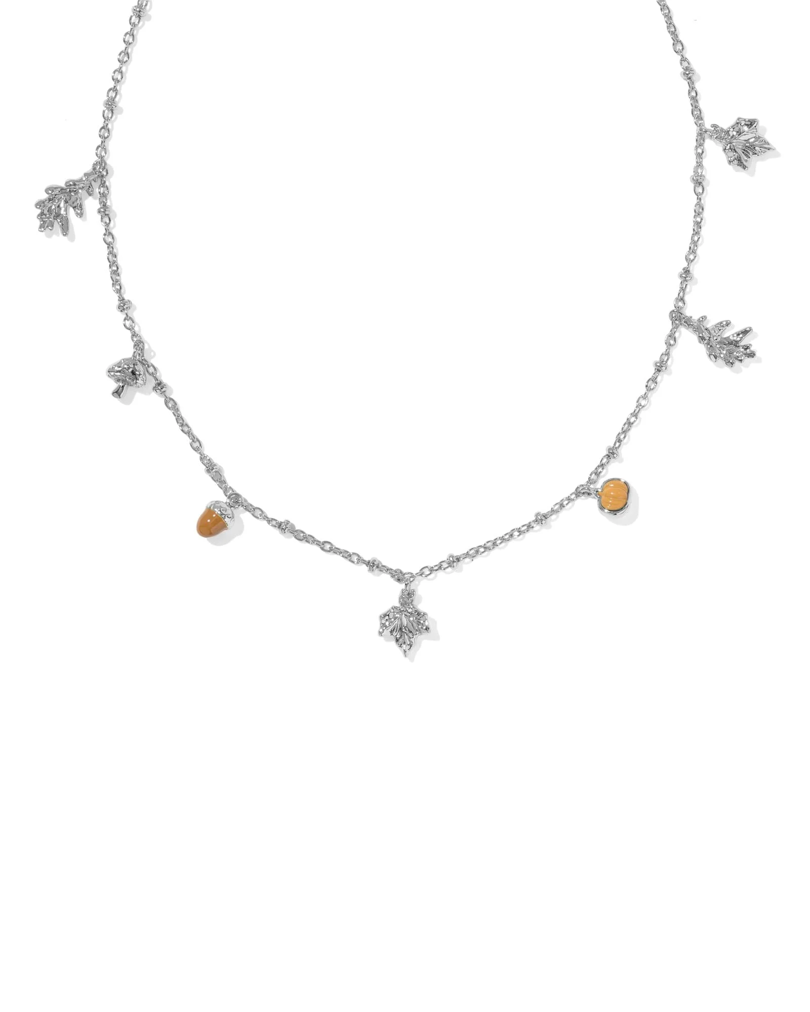Autumn Silver Charm Necklace - 1