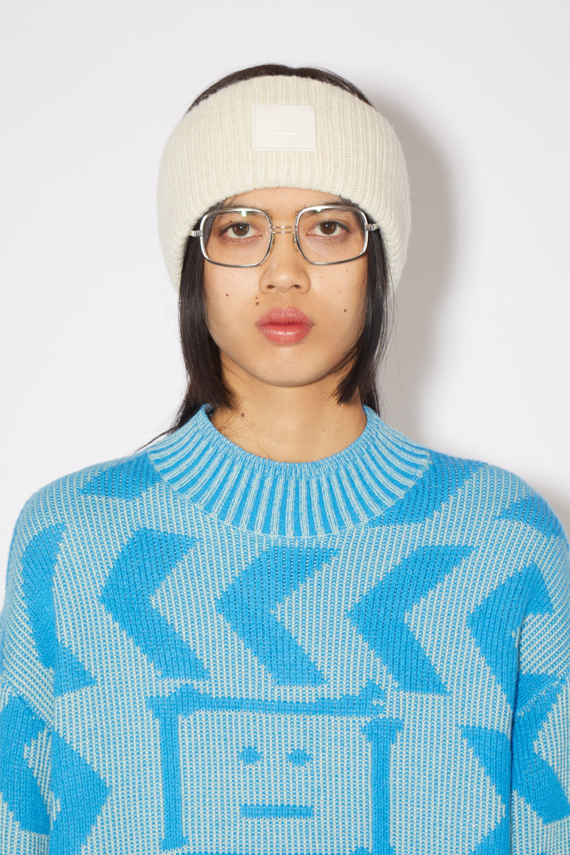 Acne Studios Ribbed knit headband - Oatmeal melange outlook