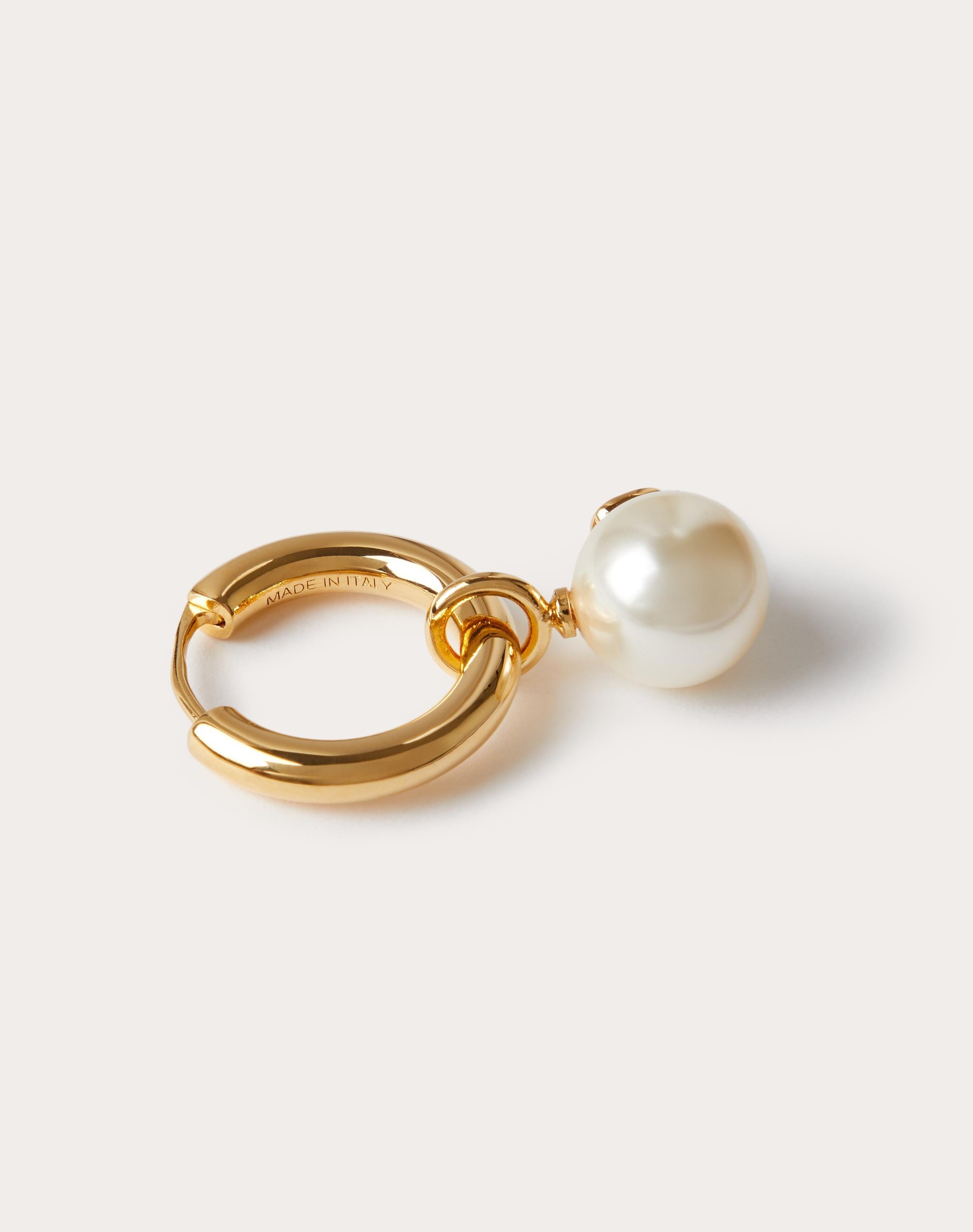 SINGLE VLOGO SIGNATURE METAL EARRING WITH SWAROVSKI® PEARL - 3
