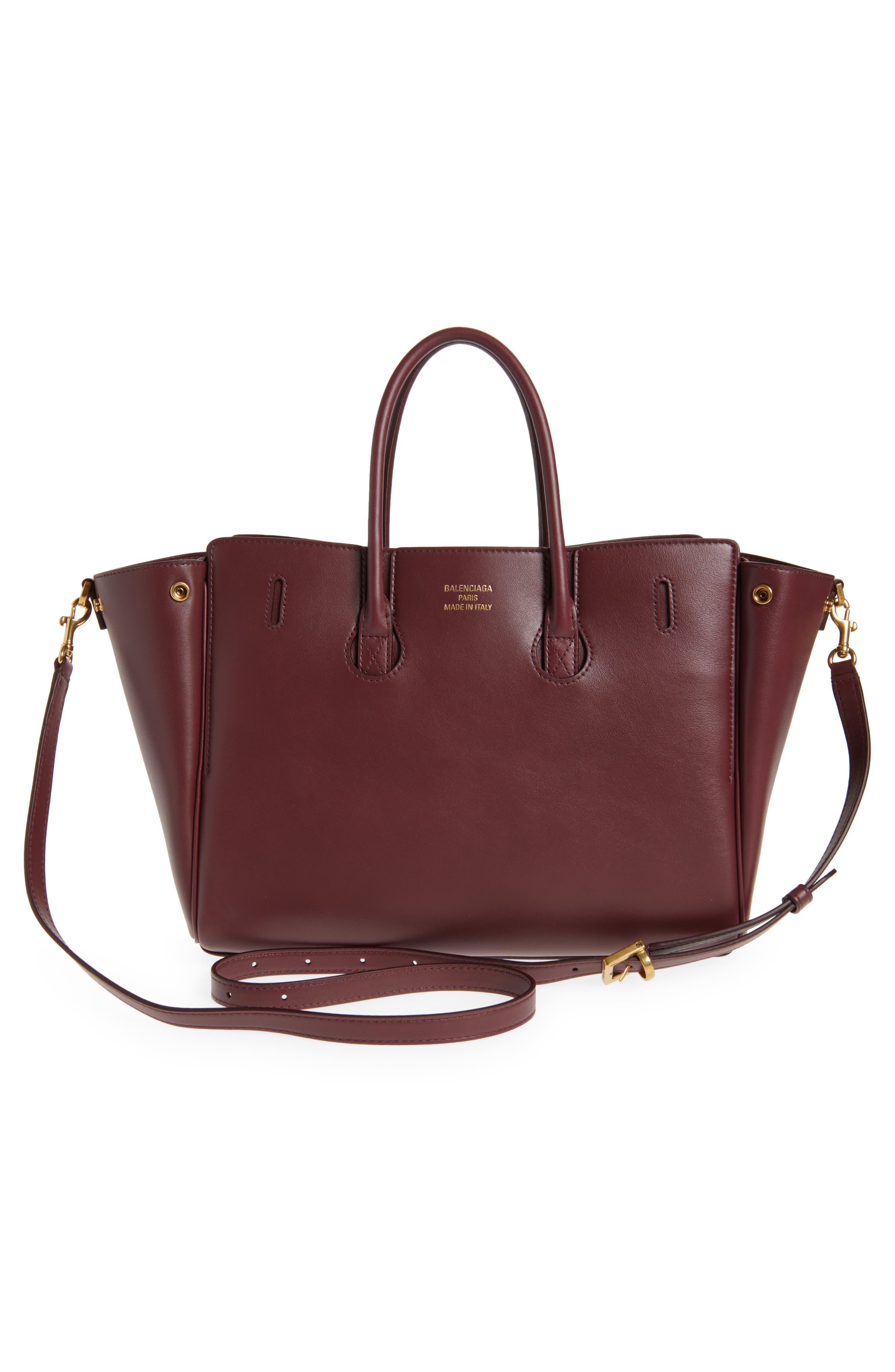 Balenciaga Small Bel Air Leather Tote in 6034 Dark Burgundy at Nordstrom - 5