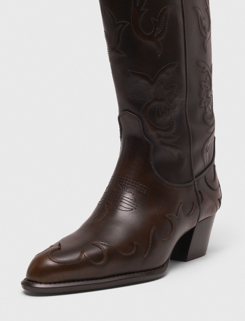 Leather cowboy boots 5