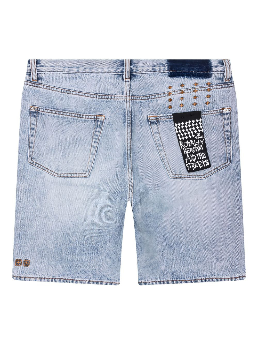 Anti K Bunker cross-stitch denim shorts - 2