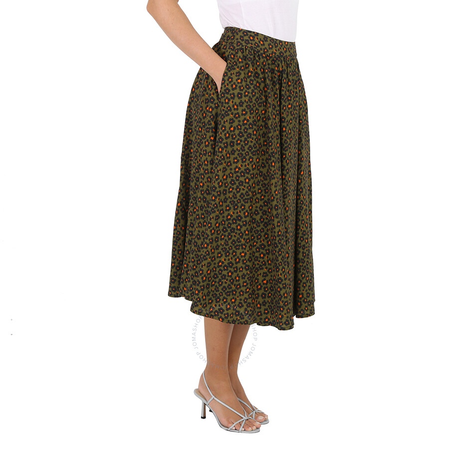Kenzo Ladies Khaki Ditsy Floral Print Midi Skirt - 4