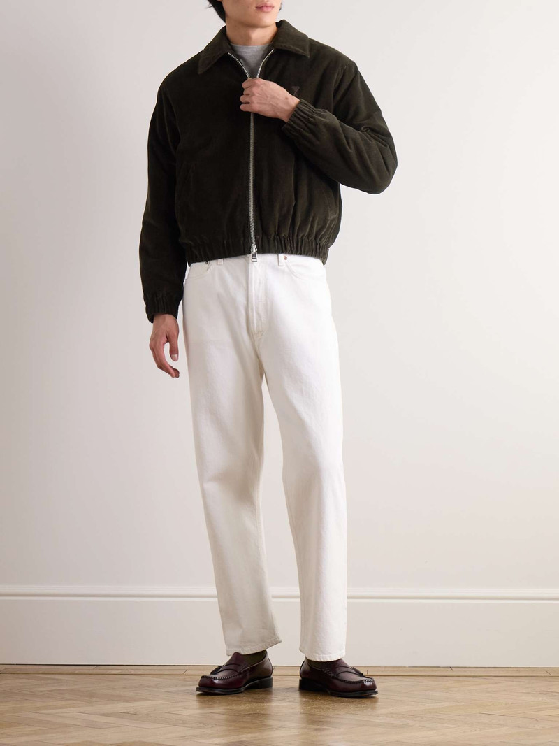 AMI Paris Logo-Embroidered Cotton-Corduroy Jacket outlook