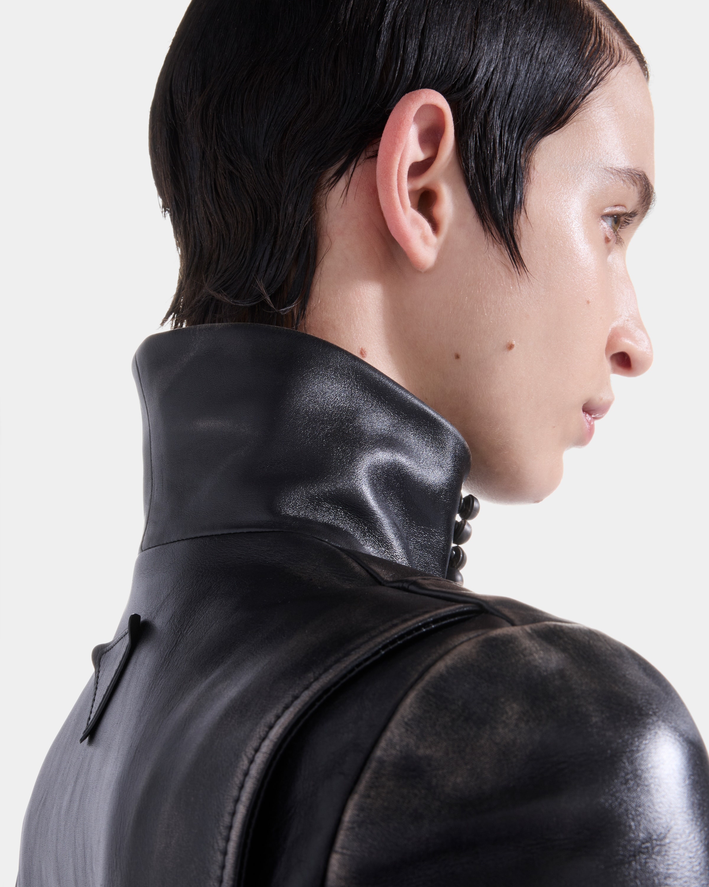 Leather biker jacket - 3