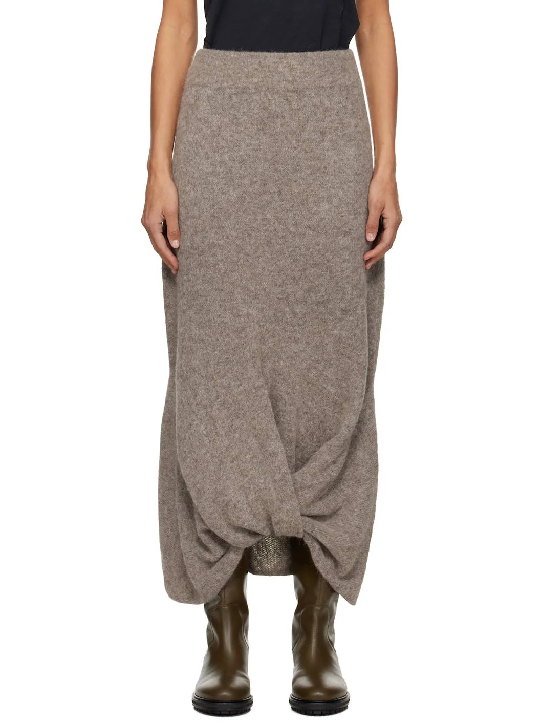 Gray Knot Midi Skirt - 1