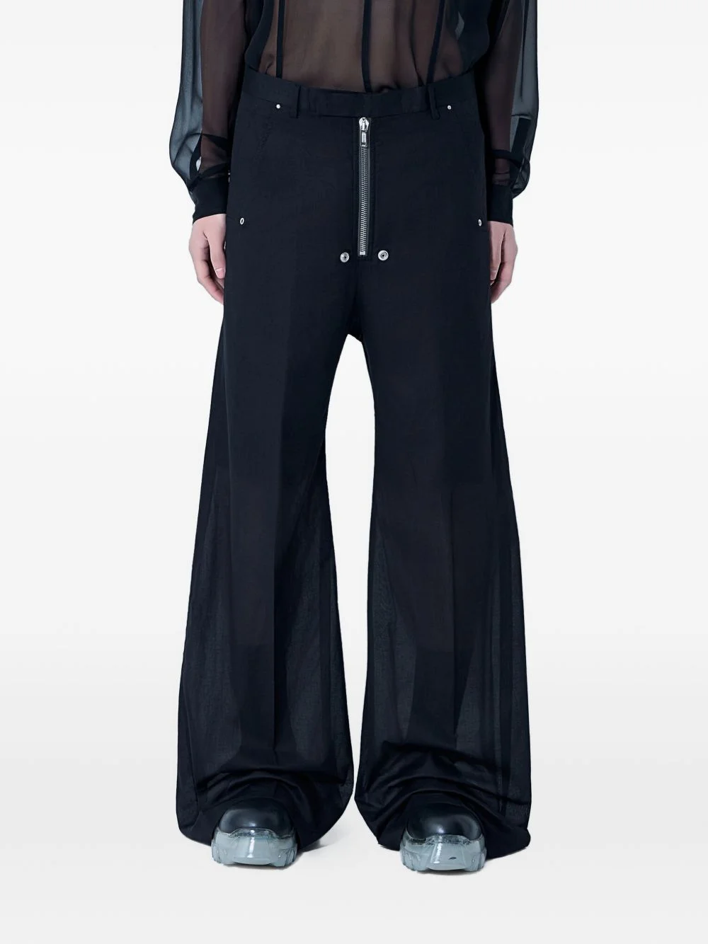 zip-fastening trousers - 1