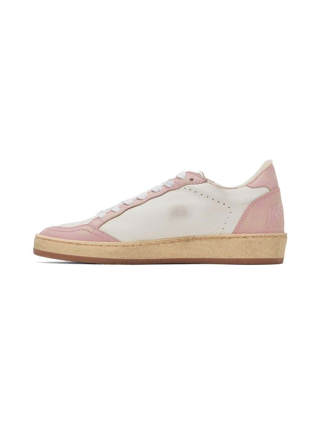 White & Pink Ball Star Sneakers - 3