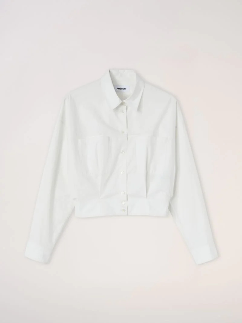 COTTON CROPPED LS SHIRT - 1