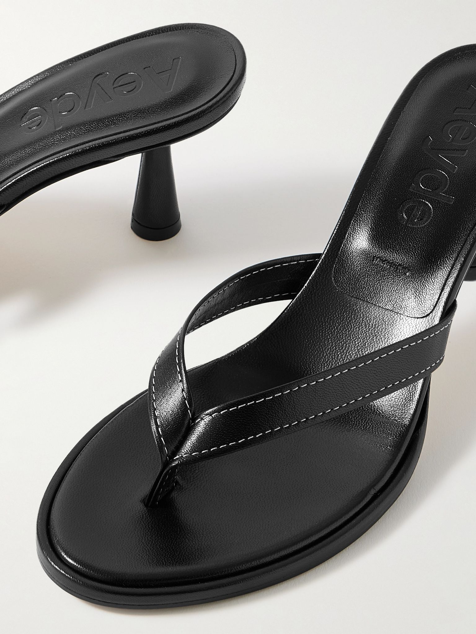 Daphne leather sandals Black - 4